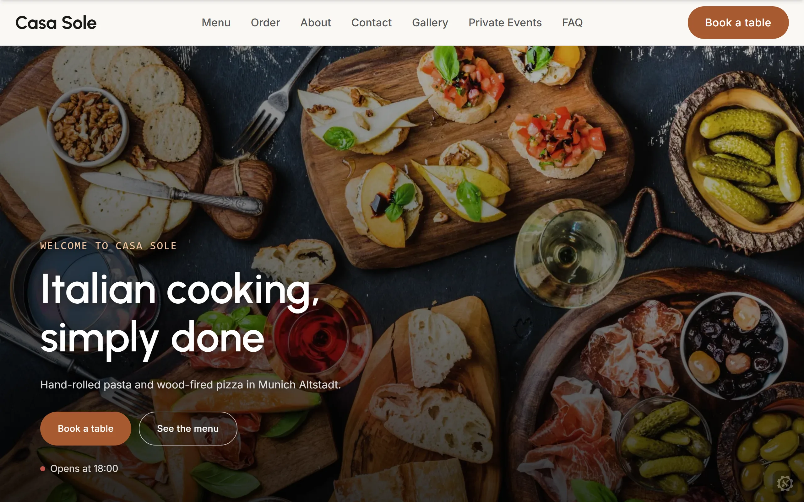 A matbord restaurant website